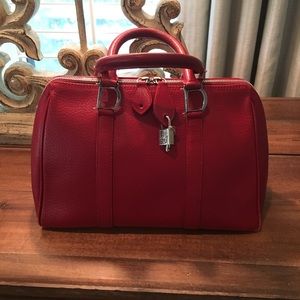Christian Dior Red Leather Handbag